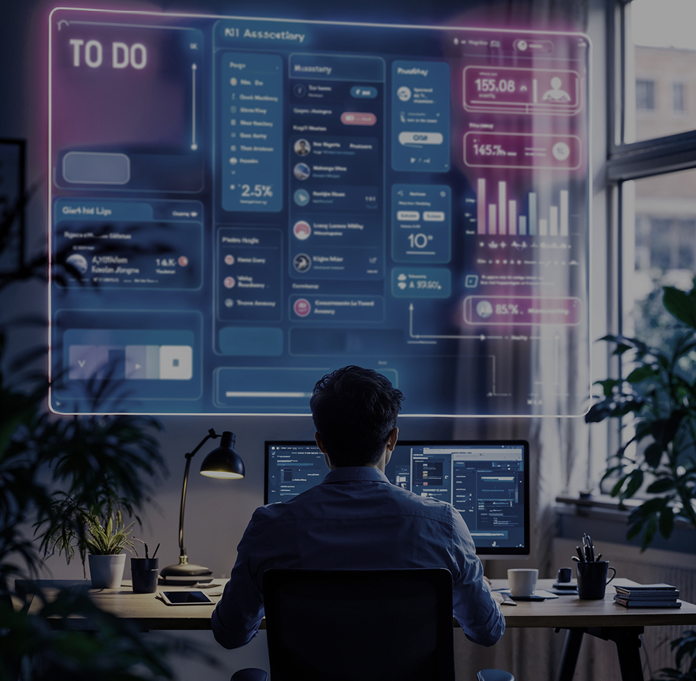 Analyst reviewing investment index dashboards